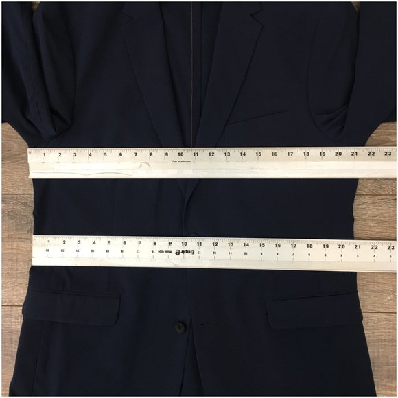 Perry Ellis Mens Blazer Sport Coat Two Button Casual Jacket Size 44L‎ Slim Suits - Picture 11 of 13